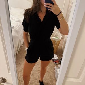 Black Denim Romper; Size S